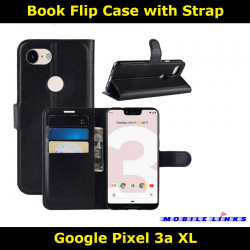 Book Flip Case with Strap For Google Pixel 3a XL G020C Slim Fit Look